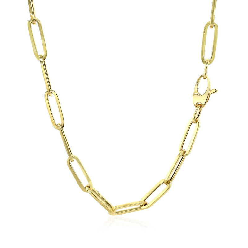 Bids.com 14K Yellow Gold Bold Paperclip Chain (4.2 mm) Necklaces White Smoke 18 / Yellow Gold,24 / Yellow Gold,38 / Yellow Gold