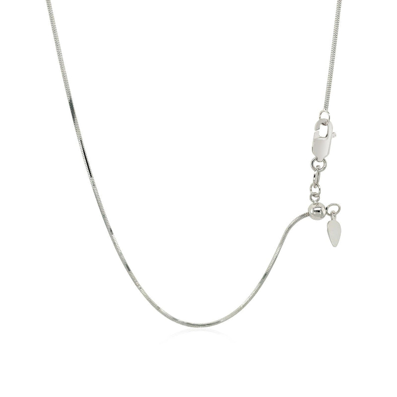Bids.com 14k White Gold Adjustable Snake Chain 0.85mm Necklaces White Smoke 22 / White Gold,One / White Gold