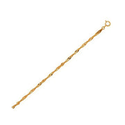 Bids.com 10k Yellow Gold Singapore Anklet 2.2mm Accessories White Smoke 10 / Yellow Gold