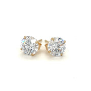 Bids.com 14k Yellow Gold Stud Earrings with White Hue Faceted Cubic Zirconia Earrings White Smoke Yellow Gold