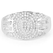 Bids.com 1.15 Carat Genuine White Diamond .925 Sterling Silver Ring Rings Light Gray size 6.00,size 7.00,size 8.00,size 9.00,size 5.00
