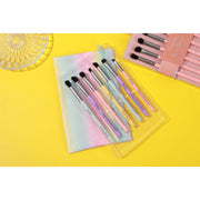 Prolux Cosmetics 7pc Deluxe Brush Set brush Sandy Brown Rainbow,Light Purple,Peach