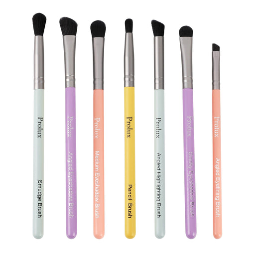 Prolux Cosmetics 7pc Deluxe Brush Set brush Gray Rainbow,Light Purple,Peach