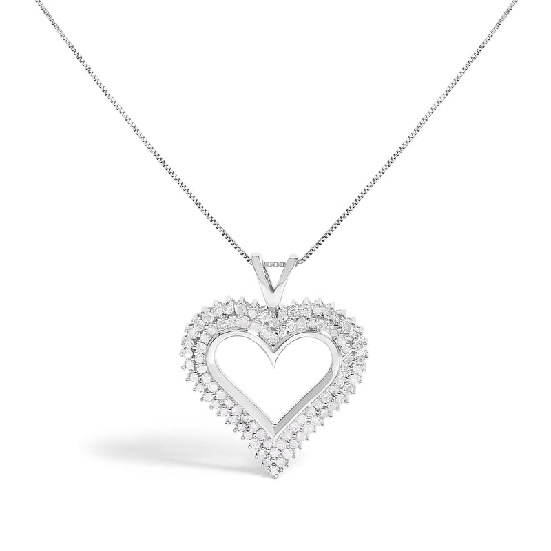 Bids.com .925 Sterling Silver 1.00 Cttw Diamond Heart 18" Pendant Necklace (I-J Color, I2-I3 Clarity) Necklaces White Smoke Rose.Sterling Silver / 18 / 1,Yellow.Sterling Silver / 18 / 1,White.Sterling Silver / 18 / 0.5,Yellow.Sterling Silver / 18 / 0.5,Rose.Sterling Silver / 18 / 0.5,White.Sterling Silver / 18 / 2,Yellow.Sterling Silver / 18 / 2,Rose.Sterling Silver / 18 / 2,W