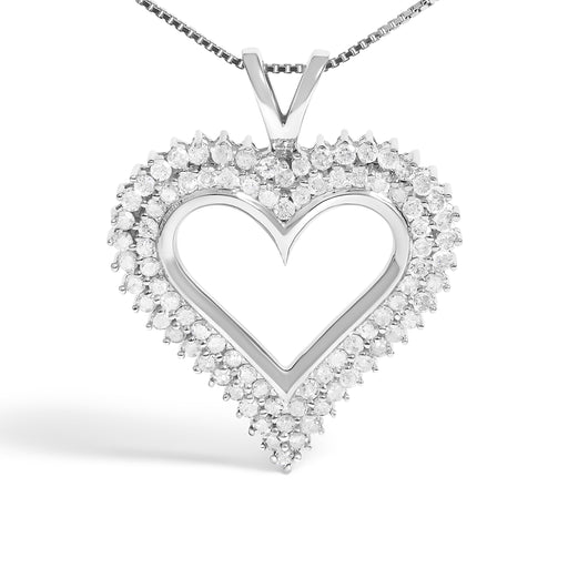 Bids.com .925 Sterling Silver 1.00 Cttw Diamond Heart 18" Pendant Necklace (I-J Color, I2-I3 Clarity) Necklaces White Smoke Rose.Sterling Silver / 18 / 1,Yellow.Sterling Silver / 18 / 1,White.Sterling Silver / 18 / 0.5,Yellow.Sterling Silver / 18 / 0.5,Rose.Sterling Silver / 18 / 0.5,White.Sterling Silver / 18 / 2,Yellow.Sterling Silver / 18 / 2,Rose.Sterling Silver / 18 / 2,W