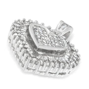 Bids.com 10K White Gold 1 cttw Multi Cut 1 cttw Diamond Heart Pendant Necklace (H-I, I1-I2) Necklaces White Smoke White.Gold / 18