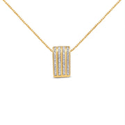 Bids.com 14K Yellow Gold 2 1/3 cttw Princess Cut Diamond Block Pendant Necklace (H-I, SI1-SI2) Necklaces White Smoke Yellow.Gold / 18