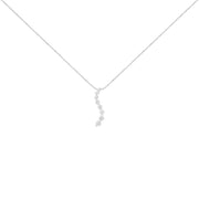 Bids.com AGS Certified 14k White Gold 3.0 Cttw Baguette and Brilliant Round-Cut Diamond Journey 18" Pendant Necklace (F-G Color, I1-I2 Clarity) Necklaces White Smoke 14k Yellow Gold / 18,White.Gold / 18