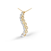 Bids.com AGS Certified 14k Yellow Gold 3.0 Cttw Baguette and Brilliant Round-Cut Diamond Journey 18" Pendant Necklace (G-H Color, I1-I2 Clarity) Necklaces White Smoke Yellow.Gold / 18
