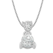 Bids.com 14K White Gold 1/2 cttw Round Cut Diamond Pendant Necklace (I-J, I1-I2) Necklaces White Smoke White.Gold / 18