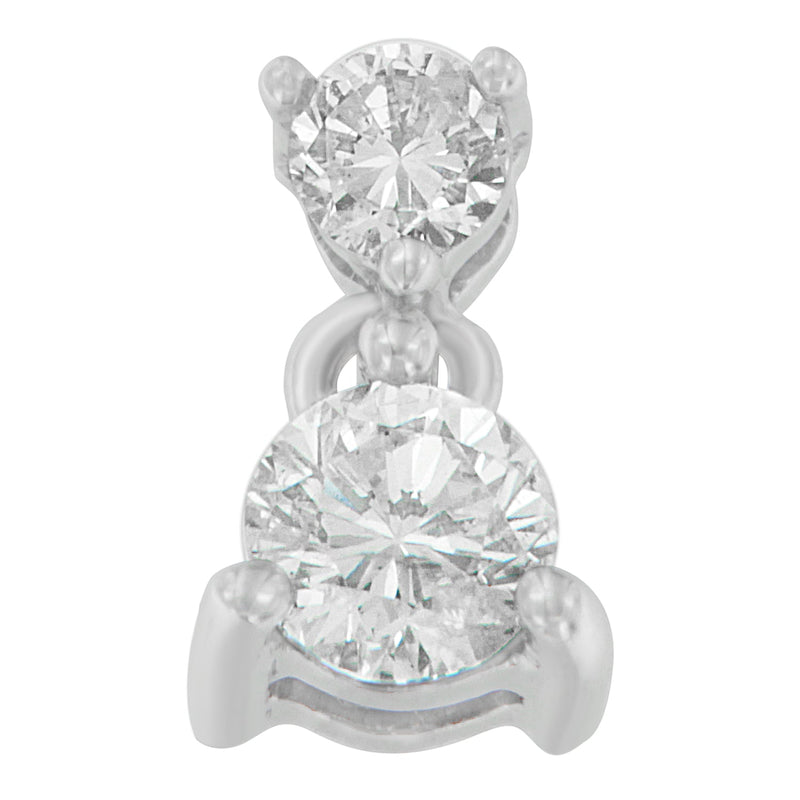 Bids.com 14K White Gold 1/2 cttw Round Cut Diamond Pendant Necklace (I-J, I1-I2) Necklaces White Smoke White.Gold / 18