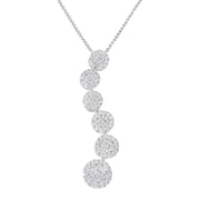 Bids.com 14K White Gold 1 cttw Diamond Cluster Journey Pendant Necklace (H-I, I1-I2) Necklaces White Smoke White.Gold / 18