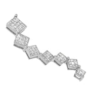 Bids.com 10K White Gold 1 cttw Diamond Snake Curved Pendant Necklace (H-I, I1-I2) Necklaces White Smoke White.Gold / 18