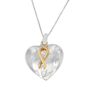 Bids.com 10K Yellow Gold Over Silver Heart Pendant Necklace Necklaces White Smoke YellowWhite.Gold / 18
