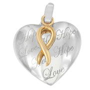 Bids.com 10K Yellow Gold Over Silver Heart Pendant Necklace Necklaces White Smoke YellowWhite.Gold / 18