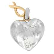 Bids.com 10K Yellow Gold Over Silver Heart Pendant Necklace Necklaces White Smoke YellowWhite.Gold / 18