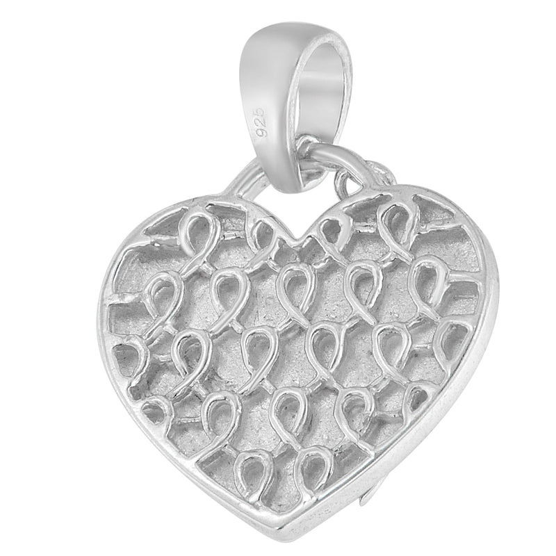 Bids.com .925 Sterling Silver 1/10 cttw Diamond Heart Pendant Necklace (H-I, I1-I2) Necklaces White Smoke White.Sterling Silver / 18