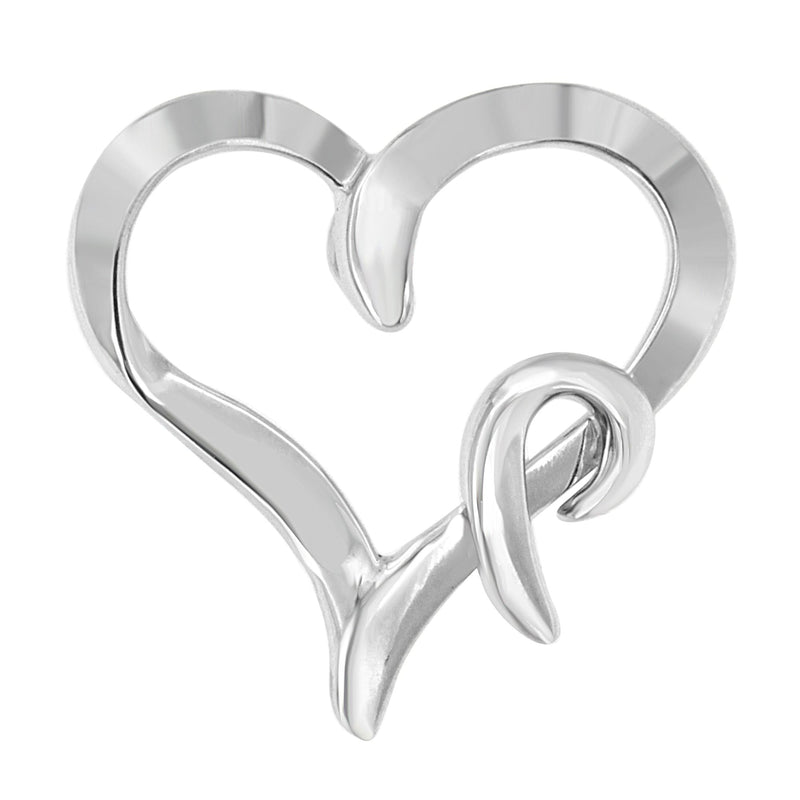 Bids.com .925 Sterling Silver Heart Shaped Pendant Necklace Necklaces White Smoke White.Sterling Silver / 18
