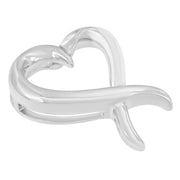Bids.com .925 Sterling Silver Open Heart-Shaped Awareness Ribbon Pendant Necklace Necklaces White Smoke White.Sterling Silver / 18