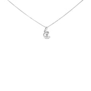 Bids.com 10K White Gold 1/10 Cttw Diamond Solitaire Spiral 18" Pendant Necklace (I-J Color, I2-I3 Clarity) Necklaces White Smoke White.Gold / 18