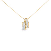 Bids.com 14K Yellow Gold 1 5/8 cttw Princess and Baguette Cut Diamond Fashion Pendant Necklace (G-H, VS2-SI1) Necklaces White Smoke Yellow.Gold / 18