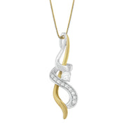 Bids.com Espira 10K Two-tone Gold 1/5 cttw Diamond Intertwined Swirl Pendant Necklace (J-K, I1-I2) Necklaces White Smoke YellowWhite.Gold / 18