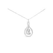Bids.com Espira 10K White Gold 1/8 cttw Round Cut Diamond Layered Spiral Pendant Necklace (I-J, I1-I2) Necklaces White Smoke White.Gold / 18