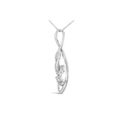 Bids.com Espira 10K White Gold 1/8 cttw Round Cut Diamond Layered Spiral Pendant Necklace (I-J, I1-I2) Necklaces White Smoke White.Gold / 18