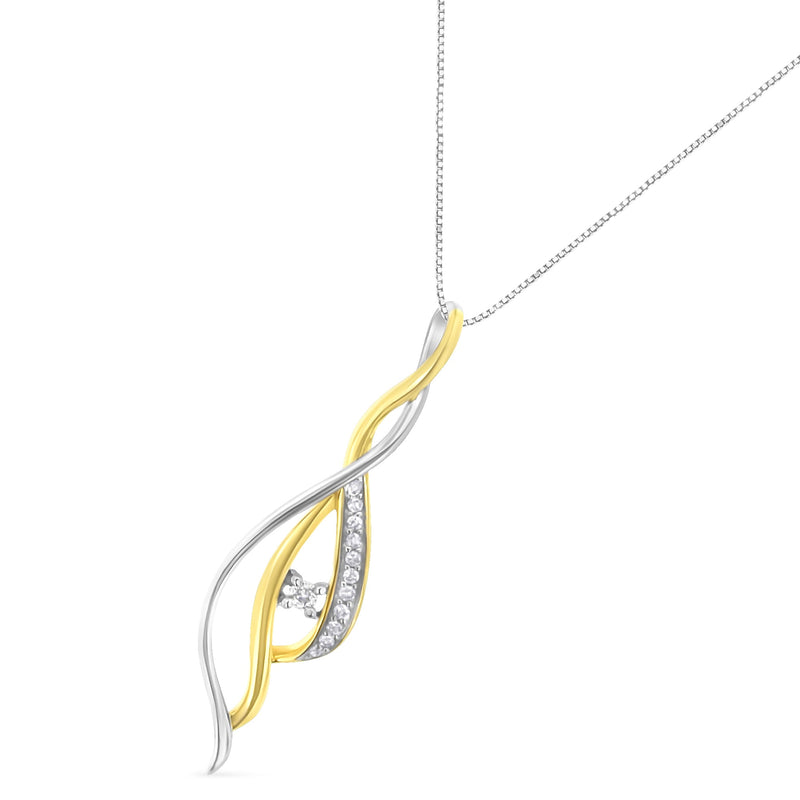 Bids.com 10K Yellow and White Gold Round Cut Diamond Accent Cascade 18" Pendant Necklace (J-K Color, I2-I3 Clarity) Necklaces White Smoke YellowWhite.Gold / 18