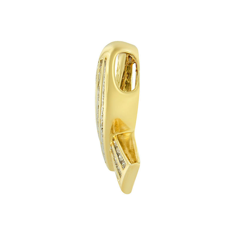 Bids.com 14K Yellow Gold 2 5/8 cttw Channel Set White Diamond Awareness Ribbon Pendant Necklace (G-H Color, VS1-VS2 Clarity) - NO CHAIN Necklaces White Smoke Yellow.Gold / 18