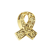 Bids.com 14K Yellow Gold 2 5/8 cttw Channel Set White Diamond Awareness Ribbon Pendant Necklace (G-H Color, VS1-VS2 Clarity) - NO CHAIN Necklaces White Smoke Yellow.Gold / 18