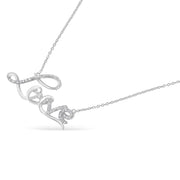 Bids.com .925 Sterling Silver 1/4 Cttw Diamond Cursive "Love" 18" Pendant Necklace (H-I Color, I1-I2 Clarity) Necklaces White Smoke White.Sterling Silver / 18