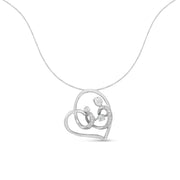 Bids.com .925 Sterling Silver 1/6 cttw Diamond Heart Pendant Necklace (H-I, I1-I2) Necklaces White Smoke White.Sterling Silver / 18