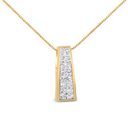 Bids.com 14K Yellow Gold 1 1/2 cttw Princess Cut Diamond Greek Column Pendant Necklace (G-H, VS1-VS2) Necklaces White Smoke Yellow.Gold / 18