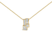 Bids.com 14K Yellow Gold 1 1/2 cttw Princess and Baguette Cut Diamond Geometric Pendant Necklace (H-I Color, VS1-VS2 Clarity) Necklaces White Smoke Yellow.Gold / 18