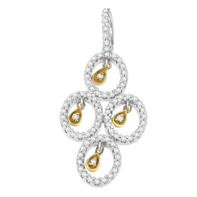 Bids.com 14K Two- Toned Gold 2/5 cttw Round Diamond Pendant Necklace (H-I, I1-I2) Necklaces White Smoke YellowWhite.Gold / 18