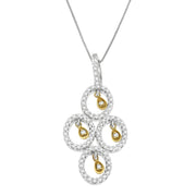 Bids.com 14K Two- Toned Gold 2/5 cttw Round Diamond Pendant Necklace (H-I, I1-I2) Necklaces White Smoke YellowWhite.Gold / 18