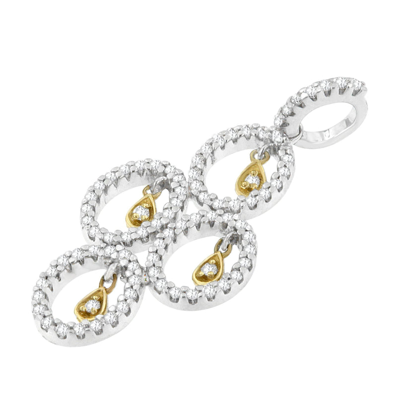 Bids.com 14K Two- Toned Gold 2/5 cttw Round Diamond Pendant Necklace (H-I, I1-I2) Necklaces White Smoke YellowWhite.Gold / 18