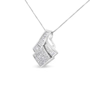 Bids.com 14k White Gold 2 1/10 Cttw Princess and Baguette Geometric Designed Diamond Pendant Necklace (G-H Color, VS1-VS2 Clarity) - NO CHAIN INCLUDED Necklaces White Smoke White.Gold / 18