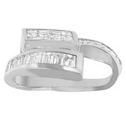 Bids.com 14K White Gold 2 cttw Princess and Baguette Cut Diamond Double Loop Pendant Necklace (G-H, VS1-VS2) Necklaces Gray White.Gold / 18