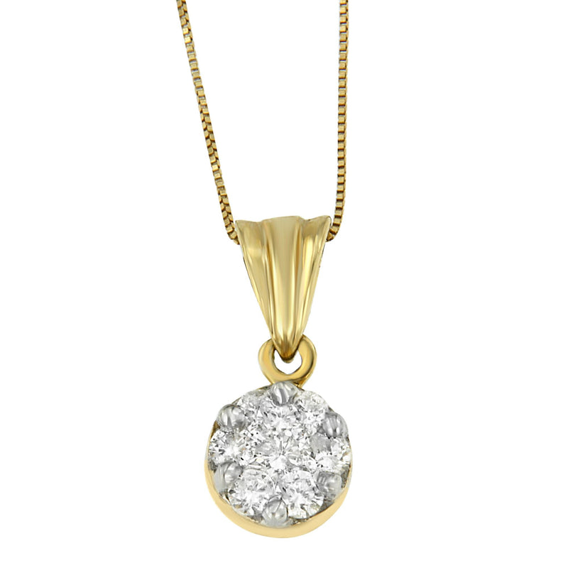 Bids.com 14K Yellow Gold 1/2 cttw Round Cut Diamond Circle Pendant Necklace (H-I, I1-I2) Necklaces White Smoke Yellow.Gold / 18