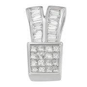 Bids.com 14K White Gold 1 1/3 cttw Princess and Baguette Cut Diamond Sparkling Shapes Pendant Necklace (H-I, SI1-SI2) Necklaces Gray White.Gold / 18