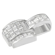 Bids.com 14K White Gold 2 1/5 Cttw Princess Cut Composite Diamond Pendant with Diamond Bale Pendant Necklace (H-I Color,SI1-SI2 Clarity) - NO CHAIN INCLUDED Necklaces White Smoke White.Gold / 18