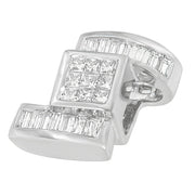 Bids.com 14K White Gold 1 2/5 cttw Princess and Baguette Cut Diamond Zig Zag Pendant Necklace (H-I, SI1-SI2) Necklaces White Smoke White.Gold / 18