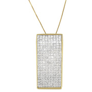 Bids.com 14K Yellow Gold Princess Cut Diamond Block Pendant Necklace (2 5/8 cttw, H-I Color, SI2-I1 Clarity) Necklaces White Smoke Yellow.Gold / 18