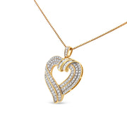 Bids.com 14K Yellow Gold Plated .925 Sterling Silver 1.00 Cttw Baguette Diamond Composite Open Heart 18" Inch Pendant Necklace (I-J Color, I1-I2 Clarity) Necklaces White Smoke Yellow.Sterling Silver / 18,White.Sterling Silver / 18