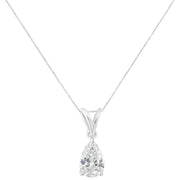 Bids.com IGI certified 10K White Gold 1/2 cttw Diamond Pear Pendant Necklace (I-J, I1) Necklaces White Smoke White.Gold / 18