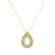 Bids.com Yellow Gold Plated Sterling Silver Treated Yellow Diamond Pear Shape Pendant Necklace (1/2 cttw, Yellow Color, I2-I3 Clarity) Necklaces White Smoke YellowWhite.Sterling Silver / 18