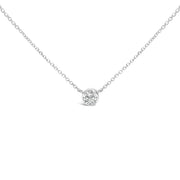 Bids.com 14K White Gold 1.00 Cttw Bezel Set Round Lab-Grown Diamond Solitaire 18" Pendant Necklace (F-G Color, VS1-VS2 Clarity) Necklaces White Smoke White.Gold / 18