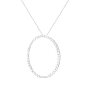 Bids.com .925 Sterling Silver 4 cttw Prong Set, Round-Cut Diamond Open Circle Hoop 18" Pendant Necklace (J-K Color, I1-I2 Clarity) Necklaces White Smoke White.Sterling Silver / 18